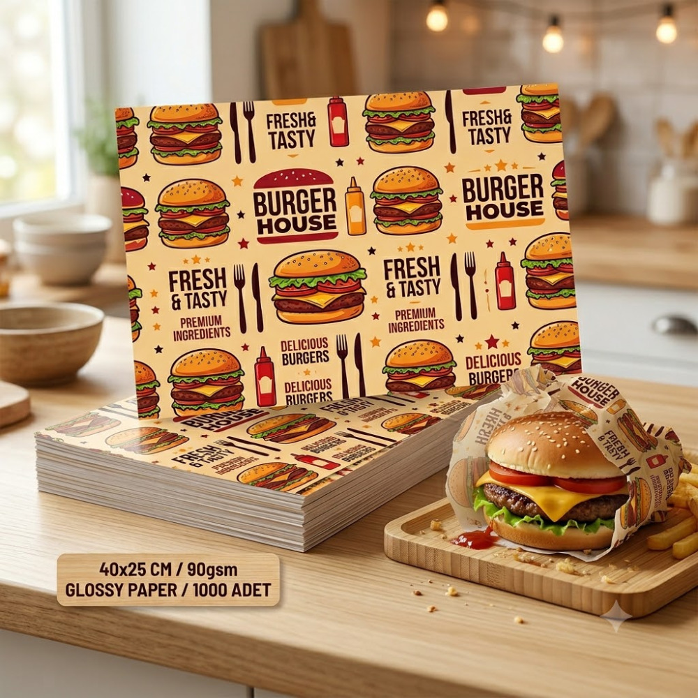 Baskılı Kağıt - 40 x 25 - 90gsm Parlak Kuşe - CMYK  