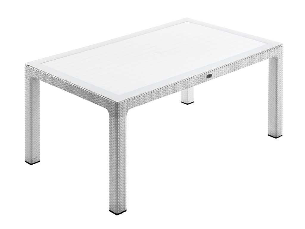 NOVUSSI MASA CLASSI RATTAN 90*150 CAMLI BEYAZ R004-001