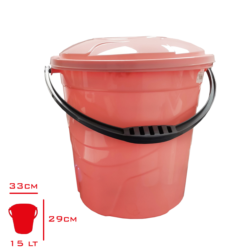 SAGLIK TEMIZLIK KOVASI KAPAKLI LUX RENKLI 4 NO 15 LT SP-405/KRD004
