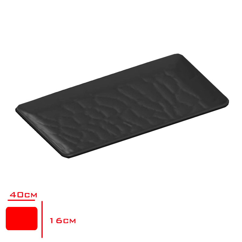 TRIA PORELIN ROLYEFLI SUNUM TABAK SIYAH 40X16 CM TR392