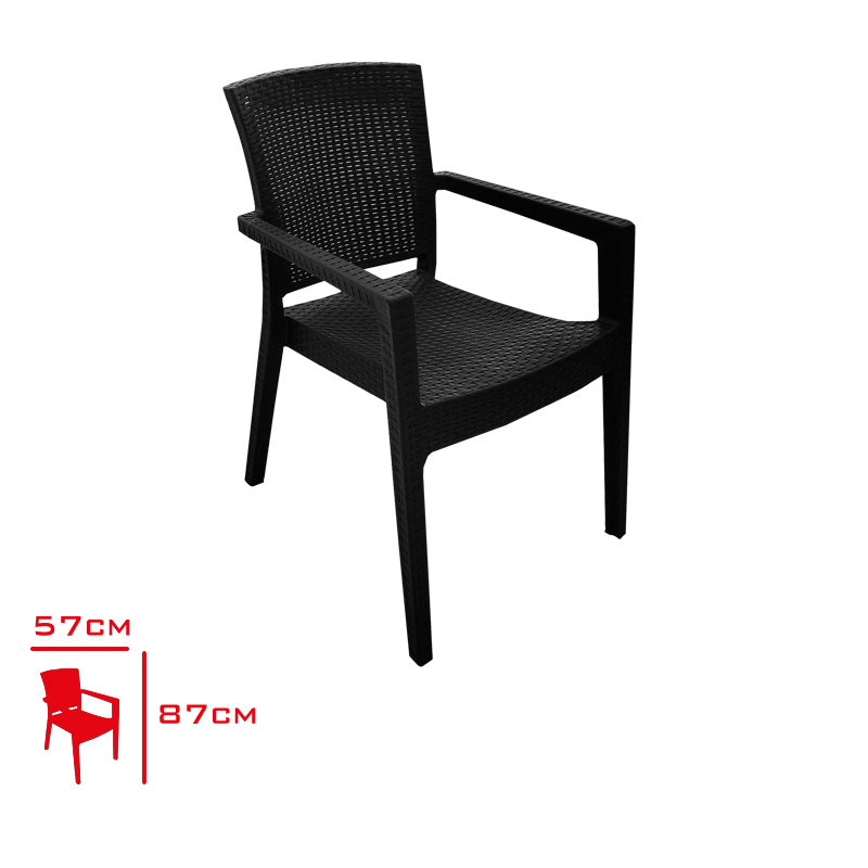 LEVA GARDEN KOLTUK RATTAN ANTRASIT ALACATI