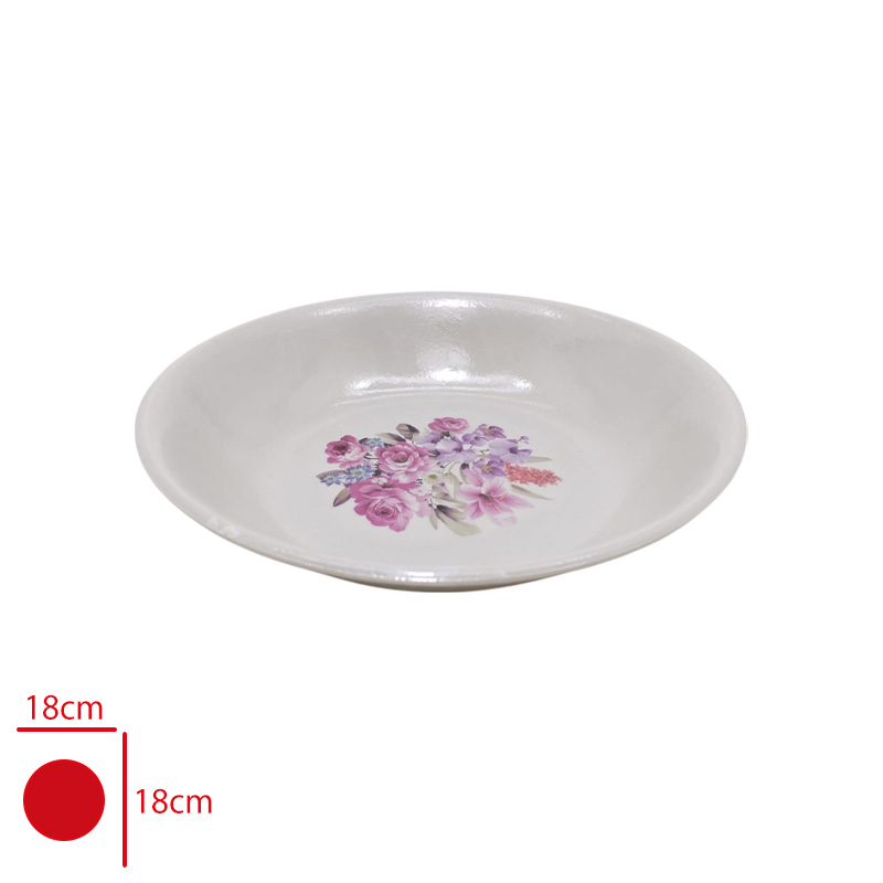 MELAMIN TABAK 18 CM CICEKLI KOD:33