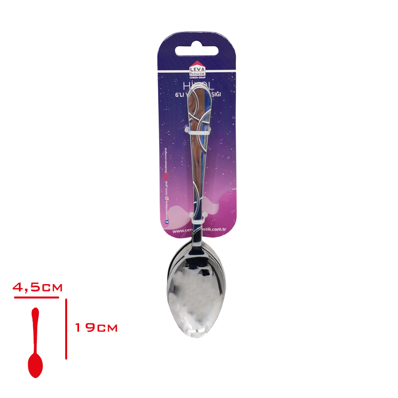 LEVA YEMEK KASIGI HILAL 6 LI KARTELALI LV-3290