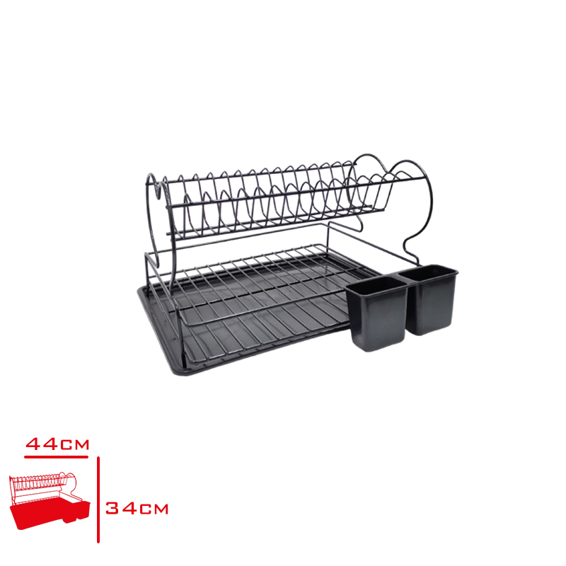 LEVA TABAKLIK CIFT KATLI SIYAH LV-3484