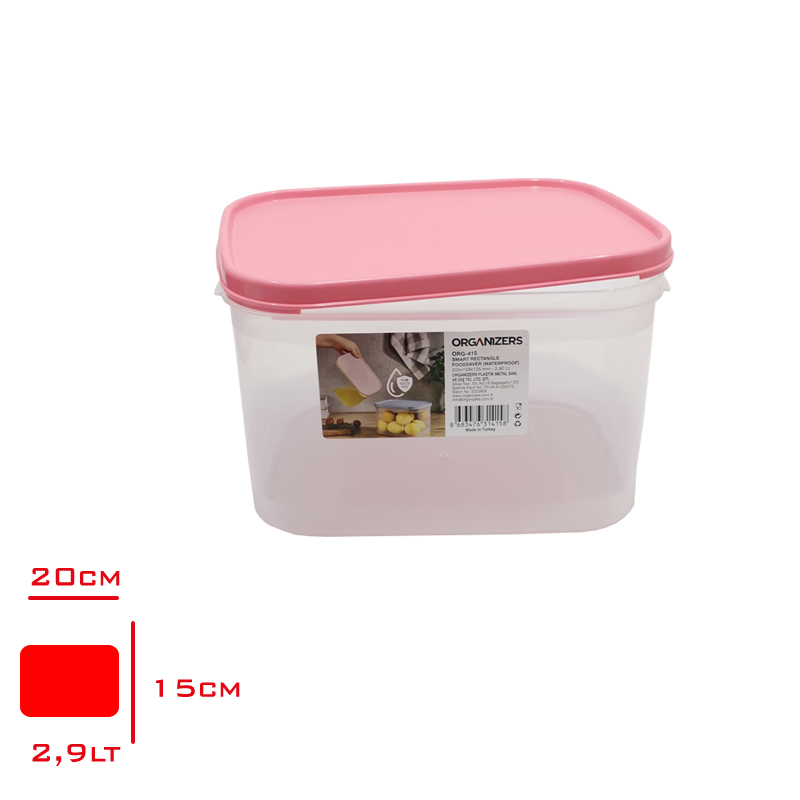 ORGANIZERS SAKLAMA KABI SIZDIRMAZ SMART DIKDORTGEN 2,90 LT ORG-415