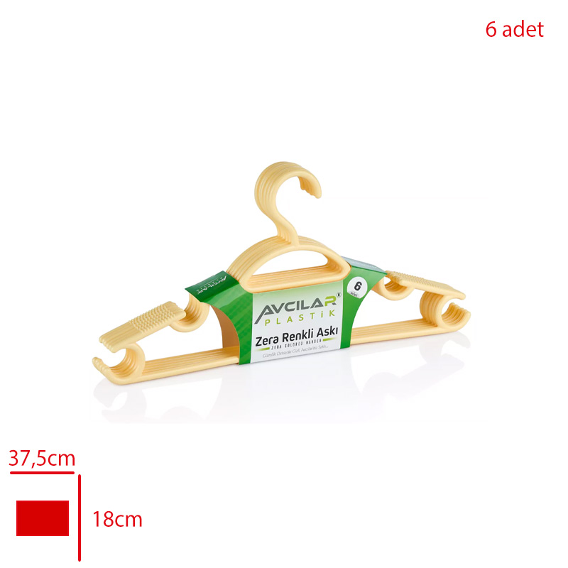 AVCILAR ELBISE ASKISI ZERA RENKLI 6 LI AV-470