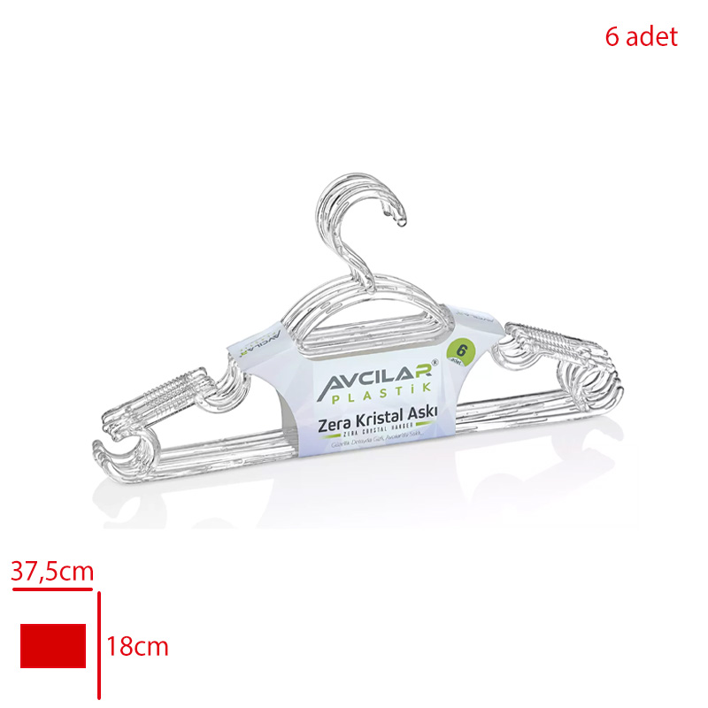 AVCILAR ELBISE ASKISI ZERA KRISTAL 6 LI AV-472