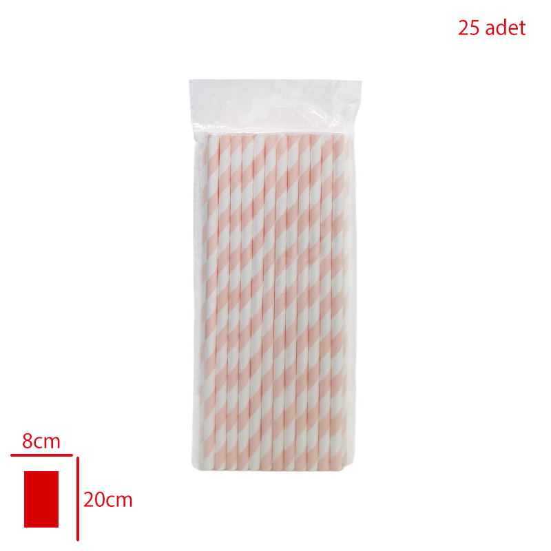LEVA PIPET KAGIT 25 LI RENKLI CIZGILI LV11040