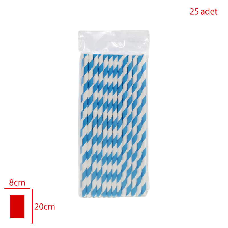LEVA PIPET KAGIT 25 LI RENKLI CIZGILI LV11041