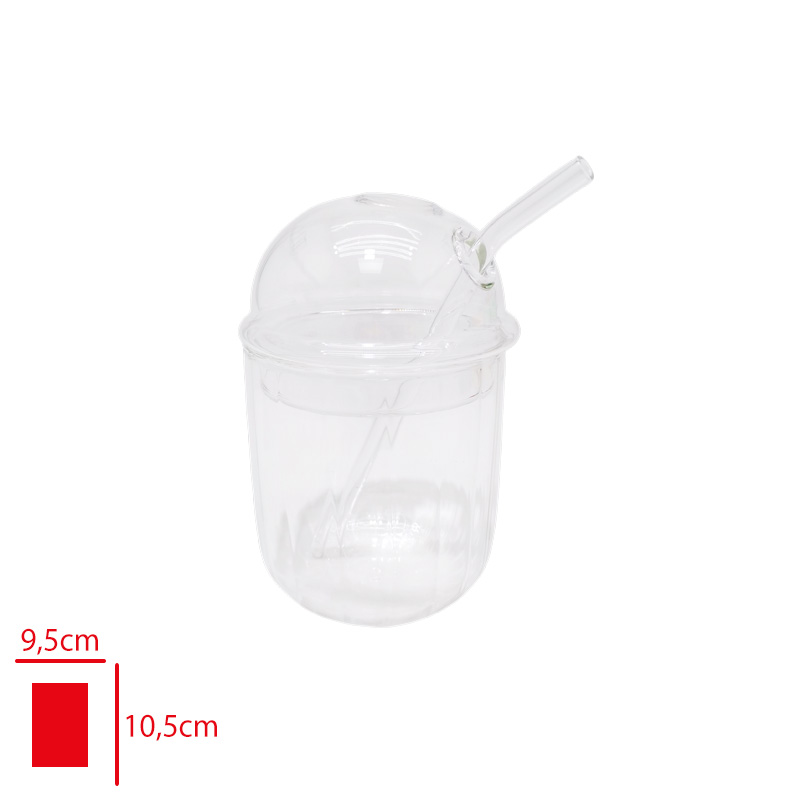 LEVA CAM PIPETLI BARDAK CAM KAPAK CIZGILI LV-51025