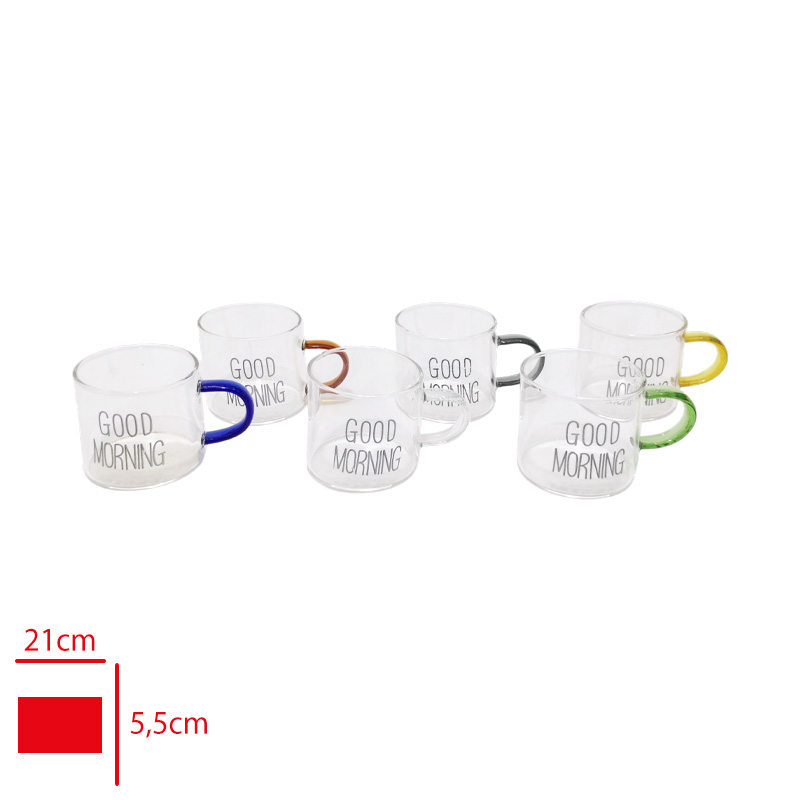 LEVA CAM ESPRESSO BARDAK BOROSILIKAT YAZILI 6'LI 100 ML LV-51036