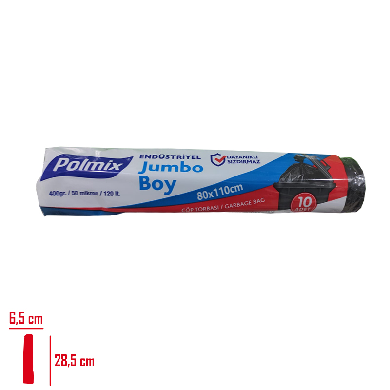 POLMIX COP TORBASI ENDUSTRIYEL JUMBO SIYAH 10 LU 80*110 CM 400 GR P404