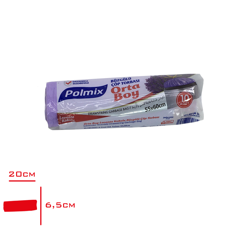 POLMIX COP TORBASI BUZGULU ORTA LAVANTA 10 LU 55*60 120 GR P141