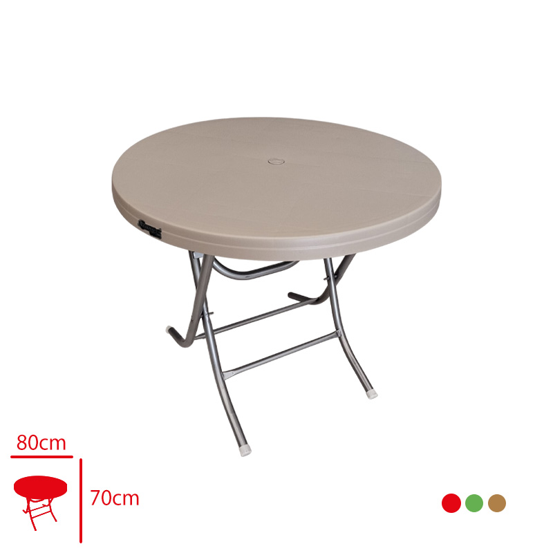 COMFORT MASA MANOLYA YUVARLAK KATLANIR 80 CM METAL AYAK CT058