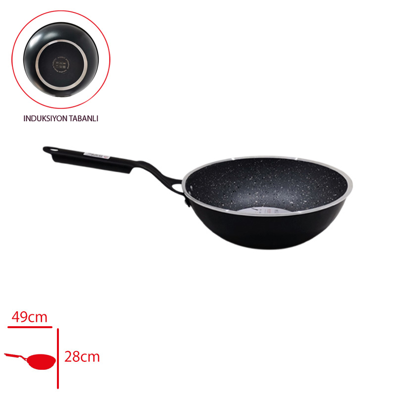 BARONI WOK TAVA INDUKSIYON TABANLI 28 CM 703/28