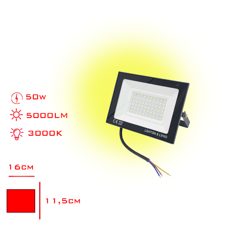 LEVA PROJEKTOR LED SLIM 50W SARI ISIK LV-3147 / 3