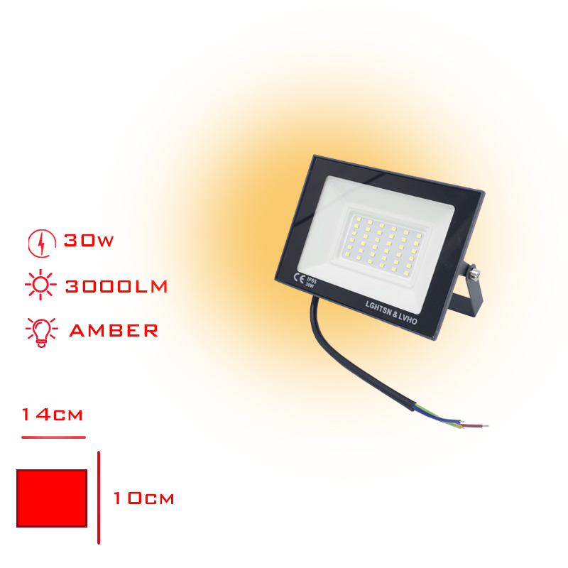 LEVA PROJEKTOR LED SLIM 30W AMBER ISIK LV-3146 / A