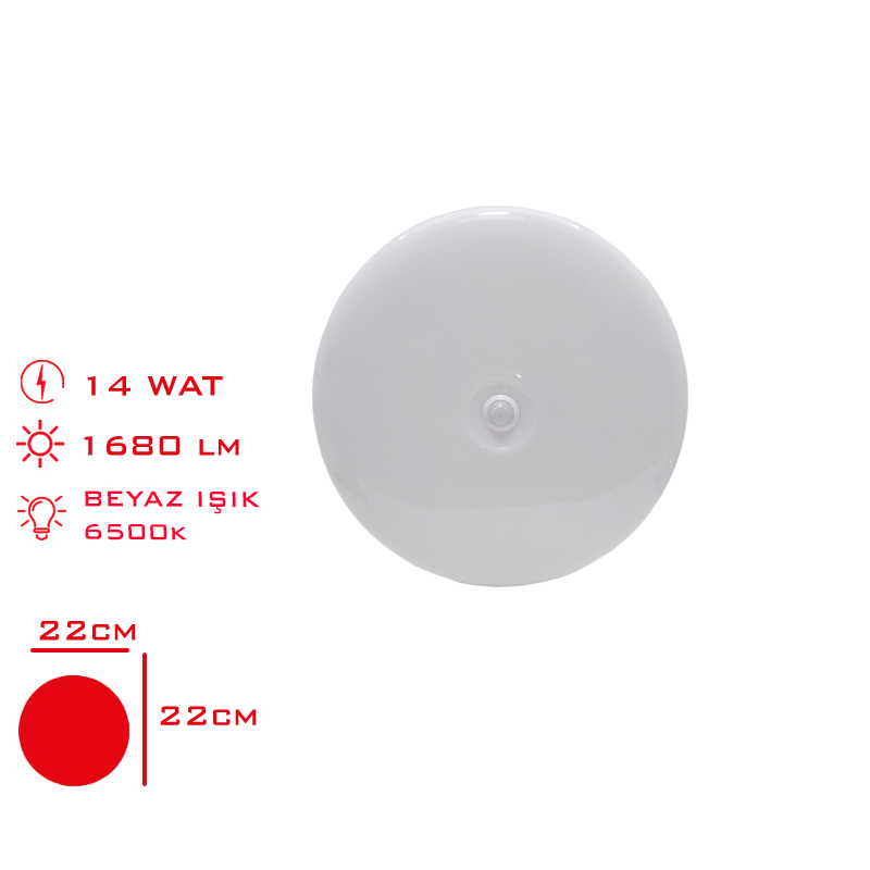 LEVA TAVAN ARMATURU LED 14W SENSORLU BEYAZ ISIK LV-3338