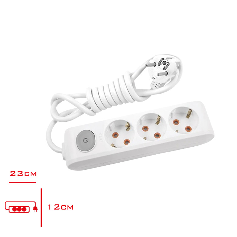 VIKO MULTILET 3 LU TOPRAKLI GRUP PRIZ ANAHTARLI 2 MT C.K 901X7302