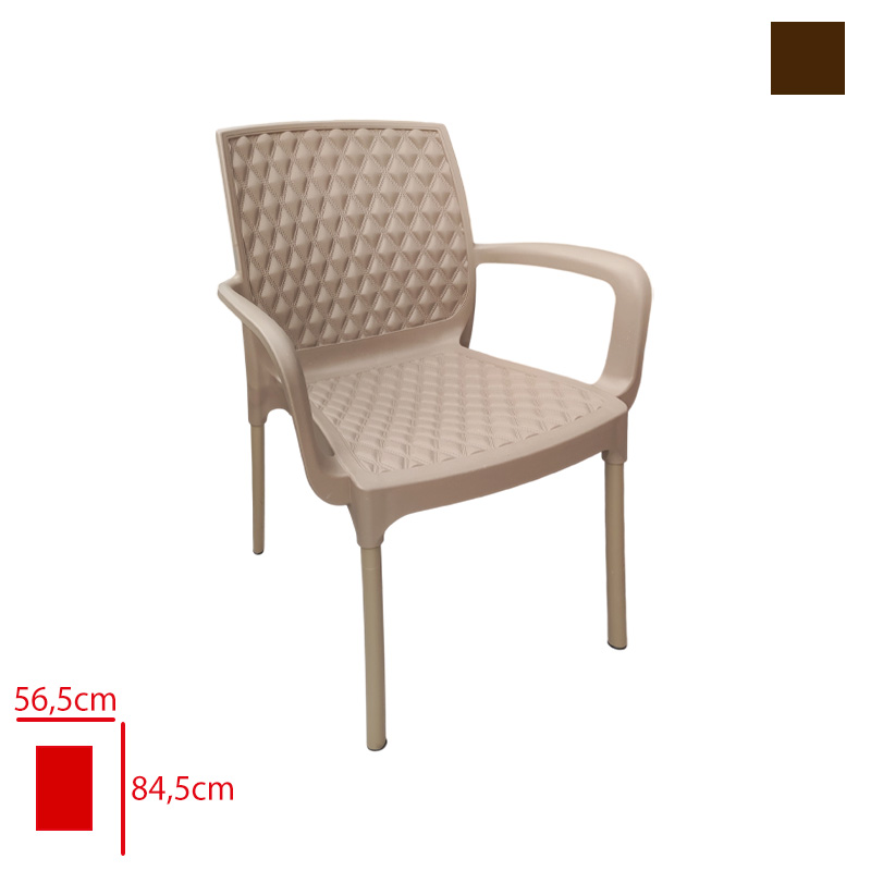 FLORYA KOLTUK METAL AYAK RATTAN URGUP CAPPUCINO-TIK-KAHVE