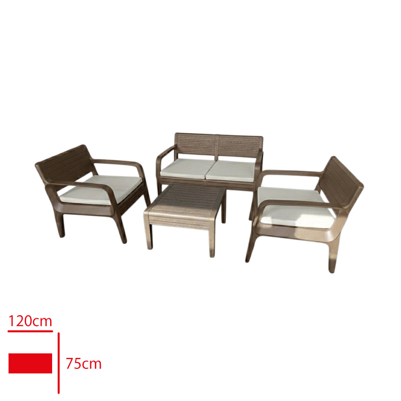 LEVA OTURMA GRUBU REYNA RATTAN 1 IKILI 2 TEKLI 1 SEHPA CAPPUCINO