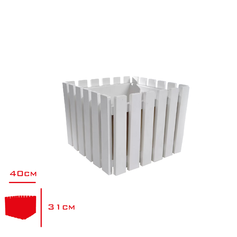 POLIWORK SAKSI AKASYA CIT KARE 40 CM BEYAZ AC-K40BY