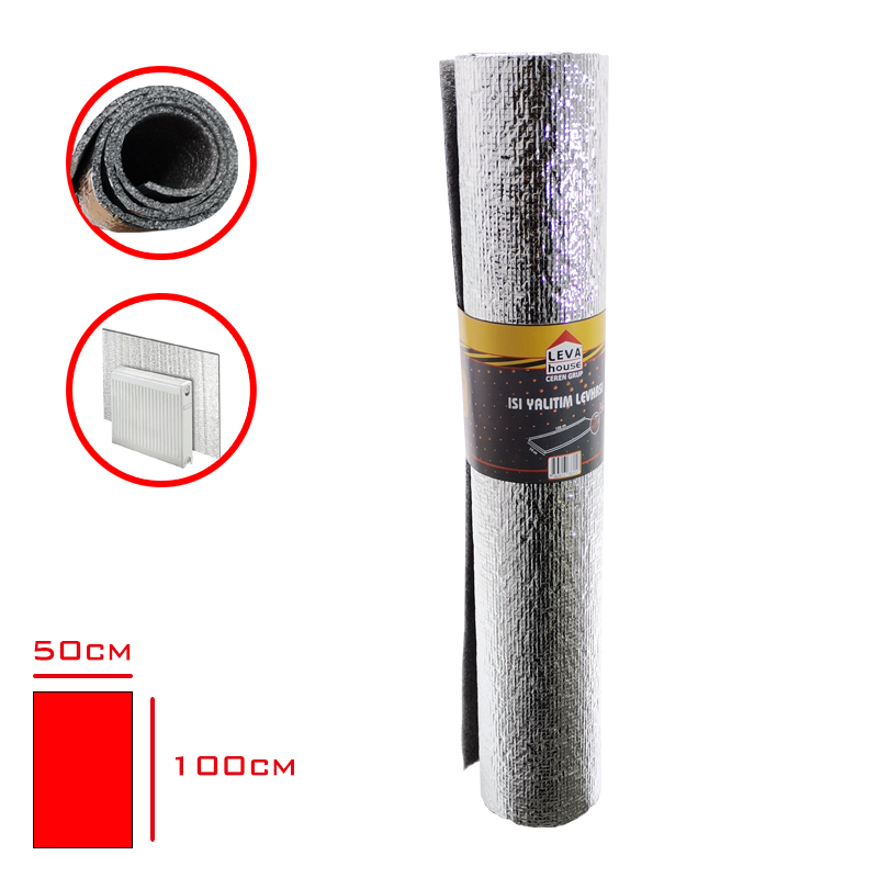 LEVA KALORIFER PETEK ARKASI ISI YALITIM LEVHASI 50*100 CM 5 MM LV-3221