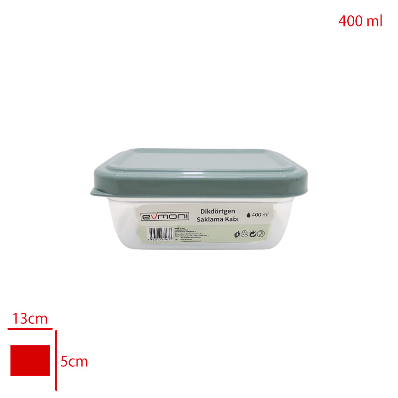 EVMONI SAKLAMA KABI DIKDORTGEN 400 ML