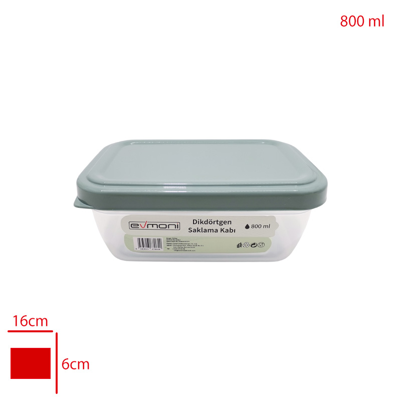 EVMONI SAKLAMA KABI DIKDORTGEN 800 ML