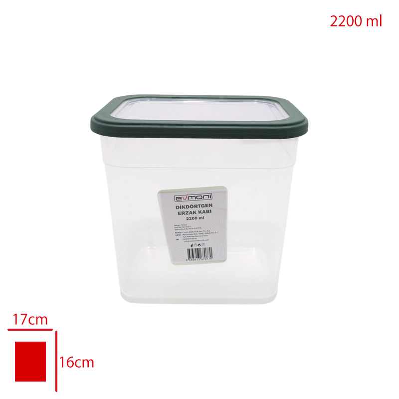 EVMONI ERZAK KABI DIKDORTGEN 2200 ML