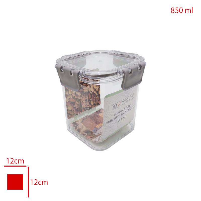 EVMONI SAKLAMA KABI KILITLI KARE 850 ML