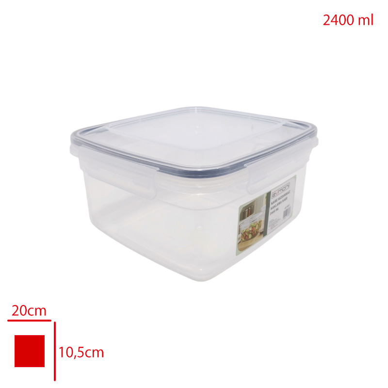 EVMONI SAKLAMA KABI SIZDIRMAZ KARE 2400 ML