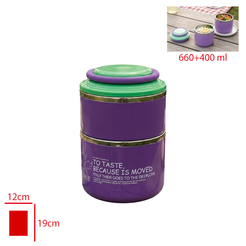 LEVA LUNCH BOX PASLANMAZ CELIK 2 KATLI 660+400 ML LV-30006