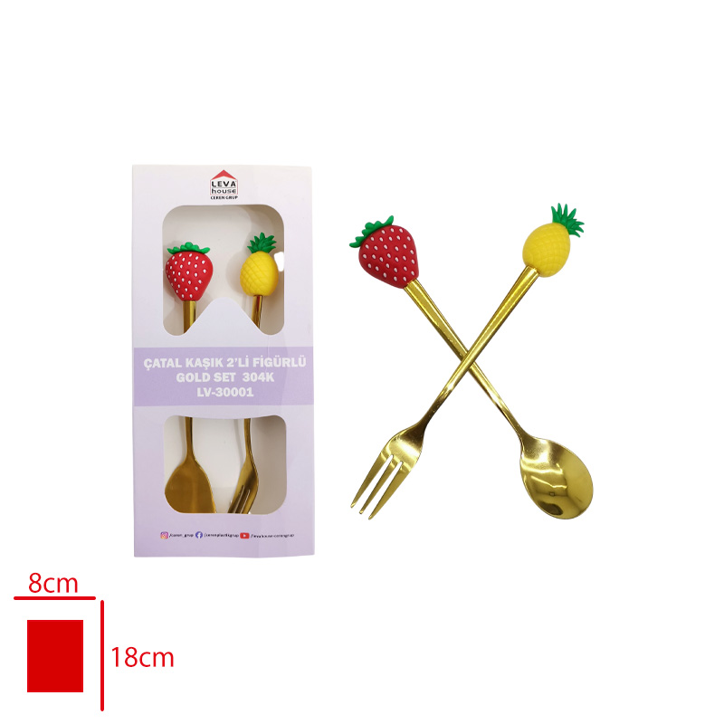 LEVA CATAL KASIK 2 LI FIGURLU GOLD SET  304K LV-30001