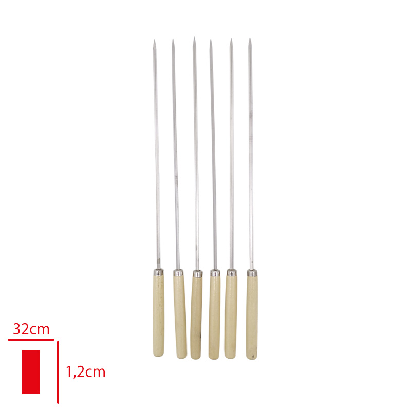 AHSAP SAPLI BARBEKU SIS YASSI 6 LI 32*1 CM