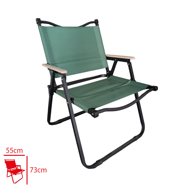 LEVA GARDEN PLAJ SANDALYESI KATLANIR AHSAP KOLLU SIYAH ISKELET SU YESILI KUMAS 55*7,5*73 CM