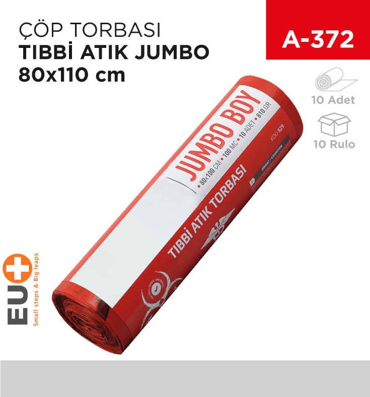 ÇÖP TORBASI TIBBİ ATIK RULO JUMBO 80*110 CM (10LU) (810GR)