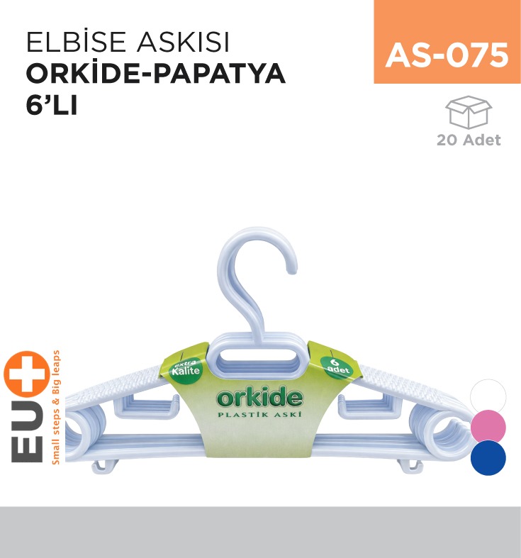 ELBİSE ASKISI ORKİDE-PAPATYA 6LI