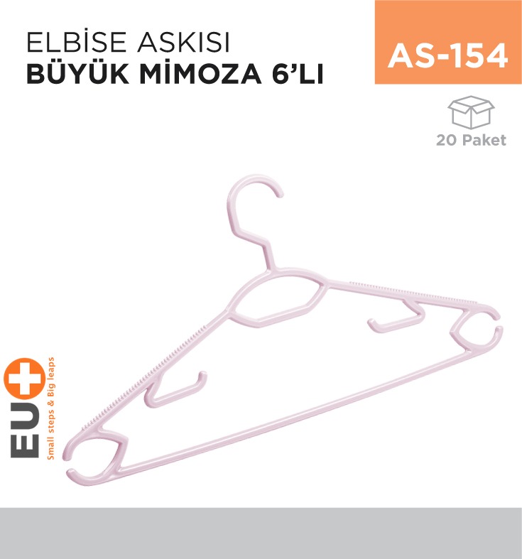 ELBİSE ASKISI BÜYÜK MİMOZA 6LI (TP 126)