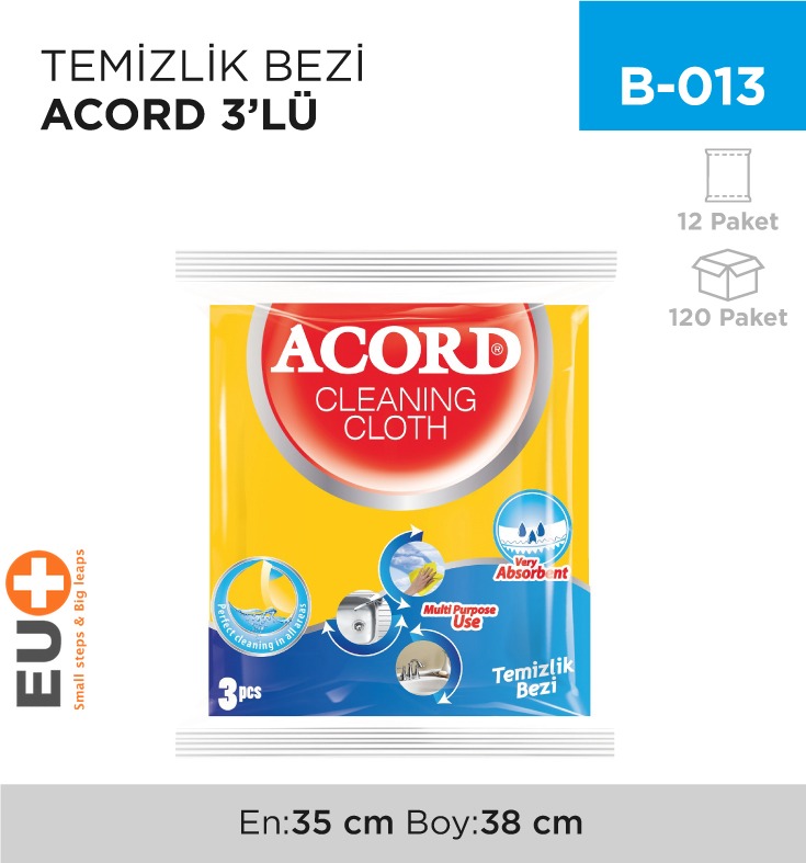 TEMİZLİK BEZİ ACORD 3LÜ (504)