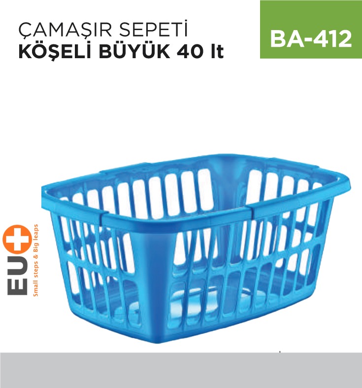 ÇAMAŞIR SEPETİ KÖŞELİ BÜYÜK (40 LT) (E-297)
