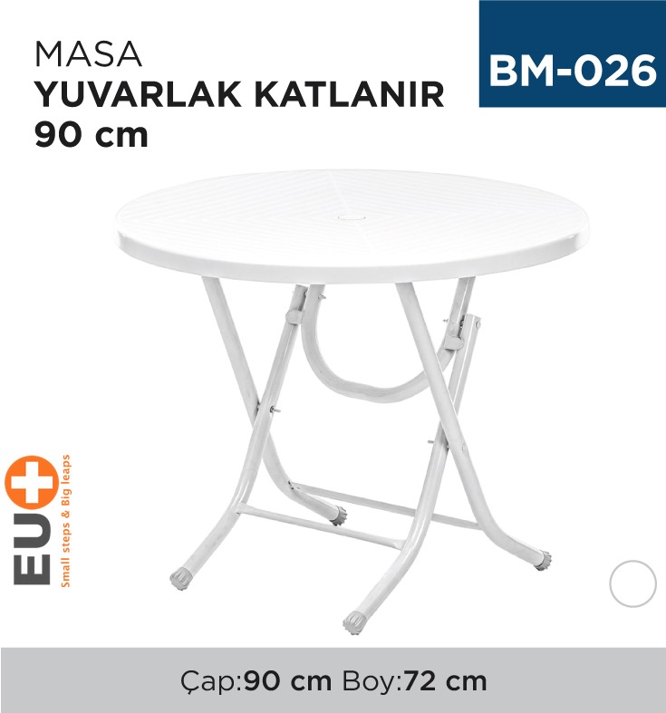 MASA YUVARLAK KATLANIR 90 CM (2552)