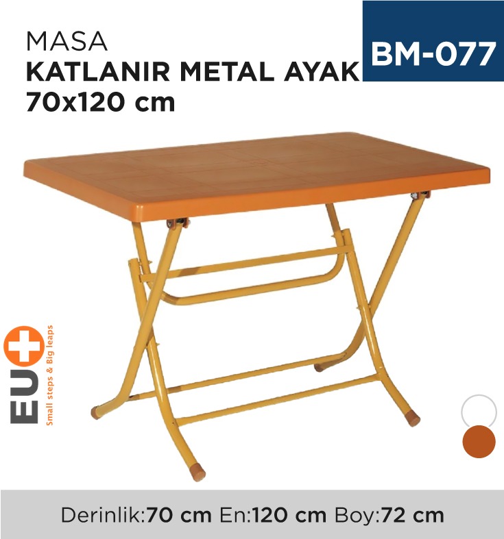 MASA KATLANIR METAL AYAK 70 CM*120 CM