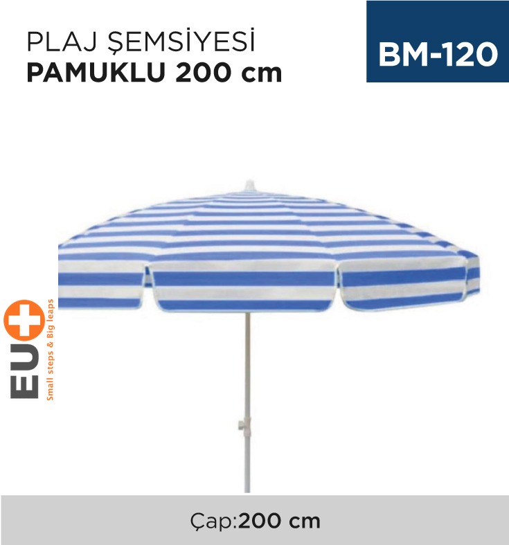 PLAJ ŞEMSİYESİ PAMUKLU ÇAP:200 CM