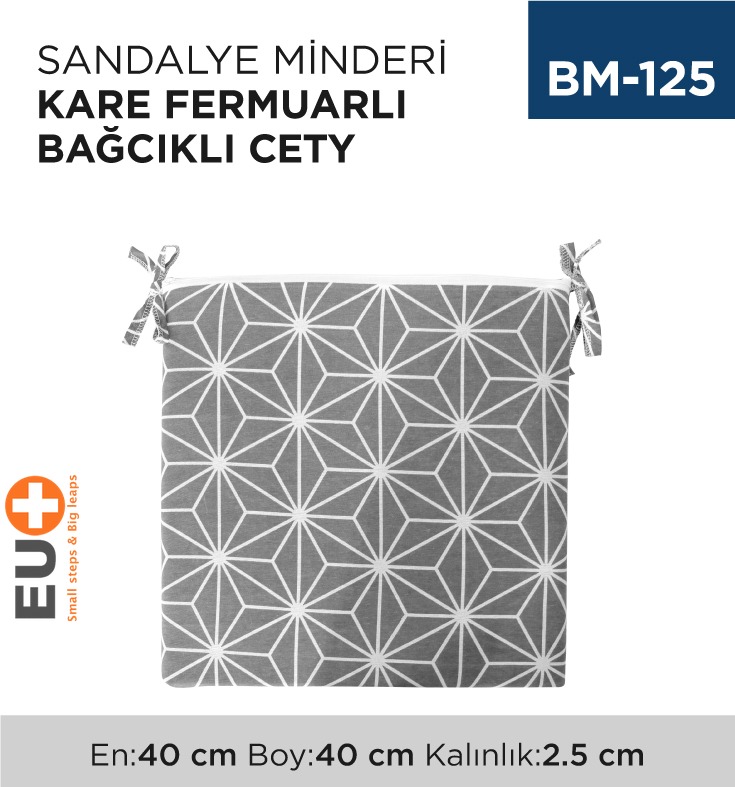 SANDALYE MİNDERİ CETY KARE BAĞCIKLI