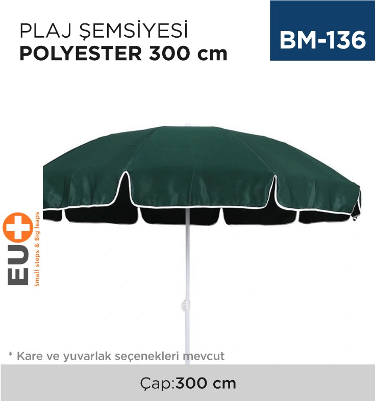 PLAJ ŞEMSİYESİ POLYESTER ÇAP:300 CM