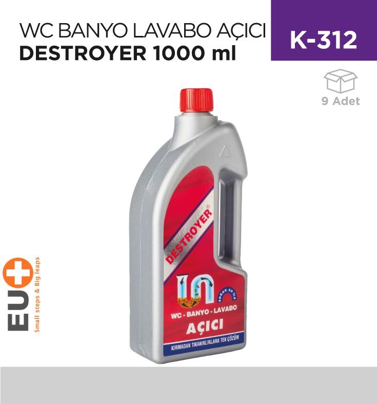 WC BANYO LAVABO AÇICI SIVI DESTROYER 1000 ML