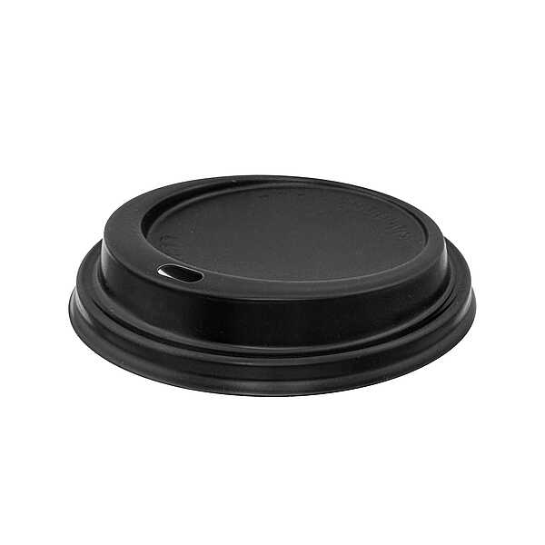 8-9 oz Plastik Sıcak İçecek Kapağı Siyah