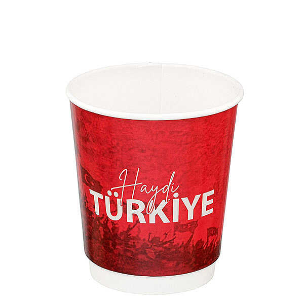 Türkiye Baskılı 8 oz Double Wall Karton Bardak