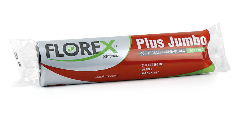 Florex Jumbo Boy Siyah Çöp Torbası 80x110 cm - 800 gr